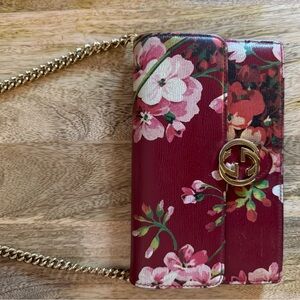 Floral Burgundy Chain Bag